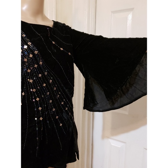 NWOT | Anne Carson {BLACK VELVET BEADED TOP} - Picture 9 of 9